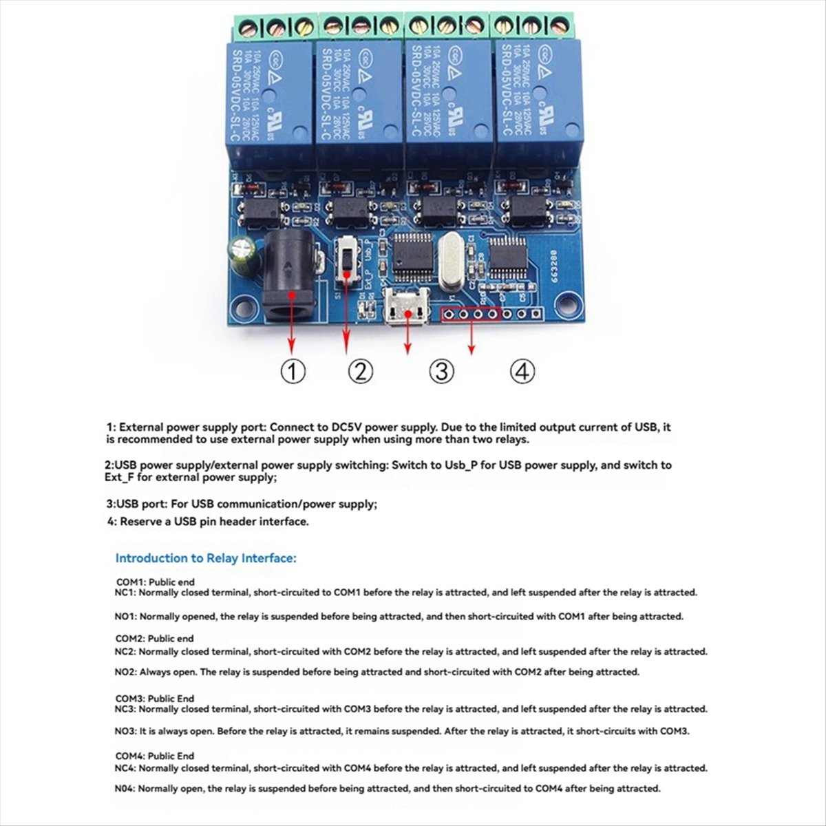 AT42 4 Channel USB Relay Modul - Relay Module 4 Channel review and price