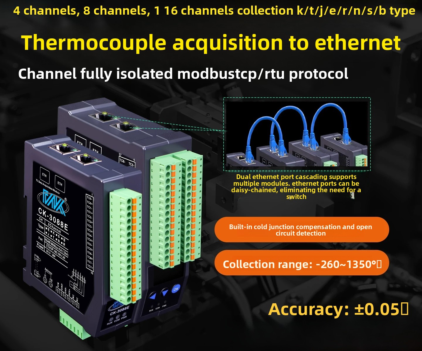 apply to 8CH Fully Isolated K- - Thermocouple Module K Type review and price