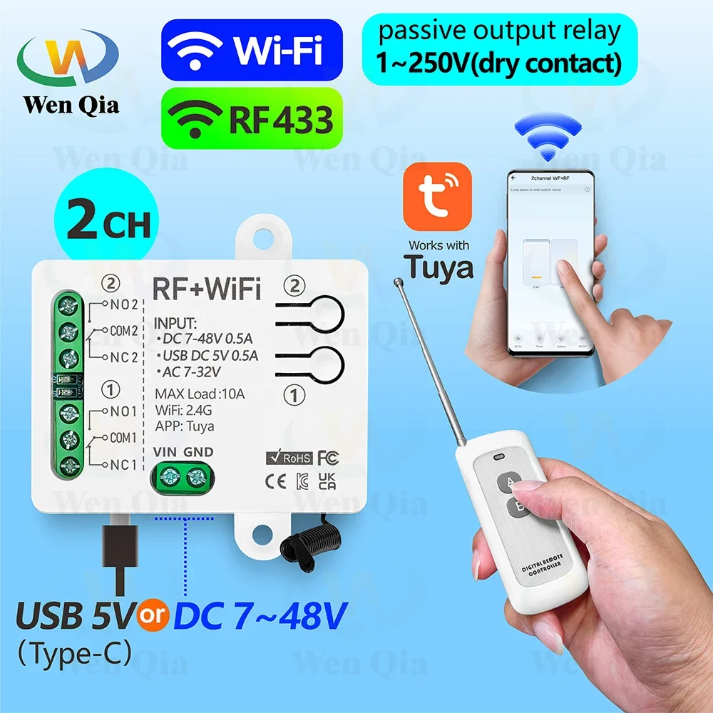 2CH Smart Light Switch Tuya,Wi - Ir Remote Module review and price