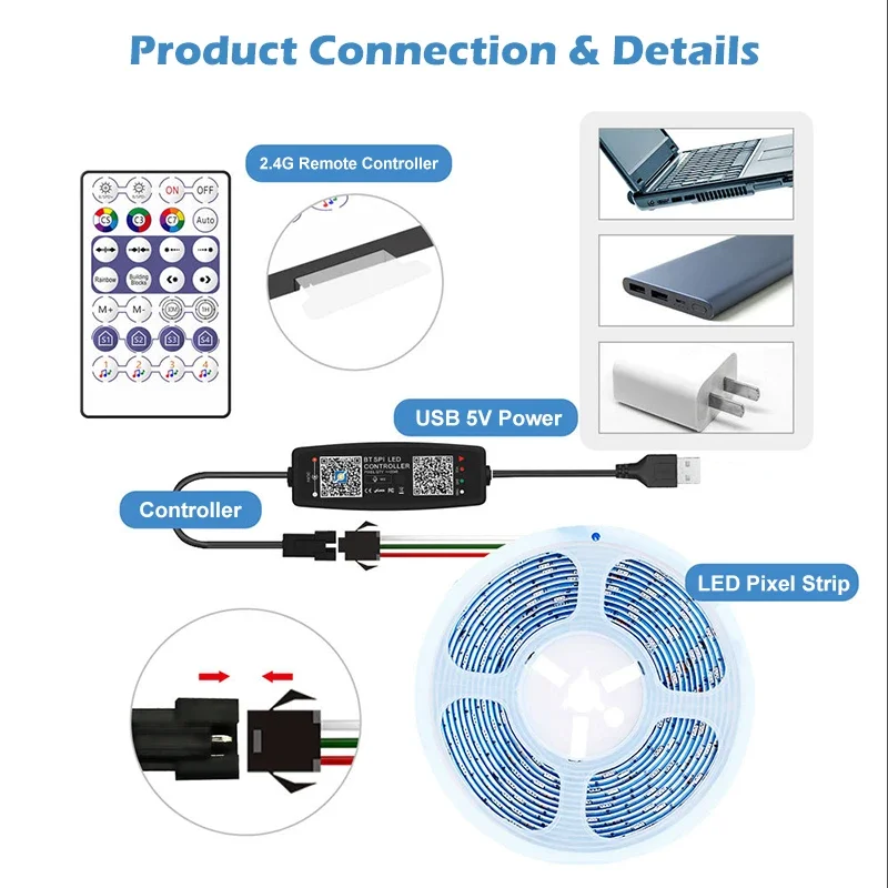 WS2812B Controller Bluetooth M - Ws2812B Strip 5V review and price