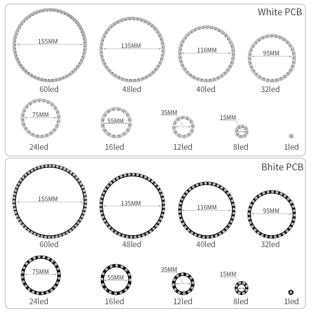 WS2812B RGBIC LED Ring Individ - Neopixel review and price